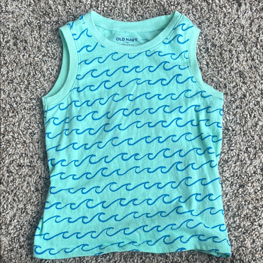 Old Navy Kids Aqua Wave Tank Top